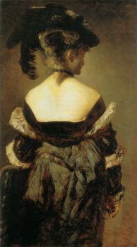 漢斯 馬卡特 dame mit federhut in ruckenansicht 漢斯 馬卡特 dame mit federhut in ruckenansicht